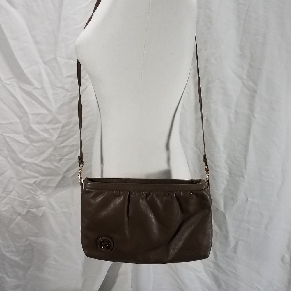 Etienne Aigner brown long shoulder purse‎